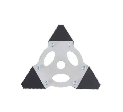 Triangular Four Edge Serrated Cutting Tool for Rotary Lawn Mowers Made of Manganese Steel with 250mm Outer Measurement