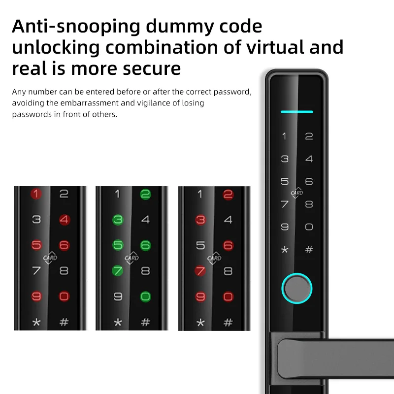Double Sided Fingerprint Ip65 Waterproof TUYA Application Peephole Remote Door Lock Fingerprint Code Card Key Smart Door Locks