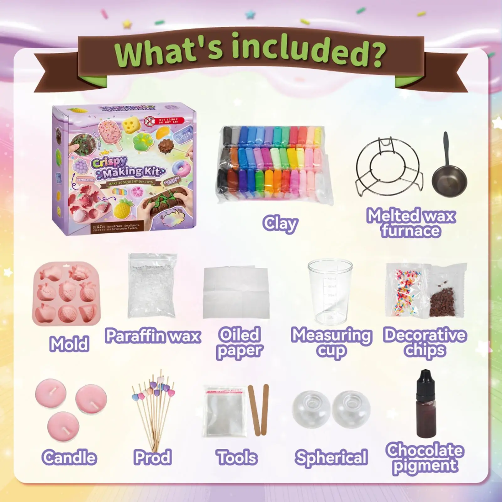 DIY Stress Ball Making Kit Food Shape Non Stick Reusable Interactive Mold Make Your Own Squeeze Toy Boys Girls Office Home Desk