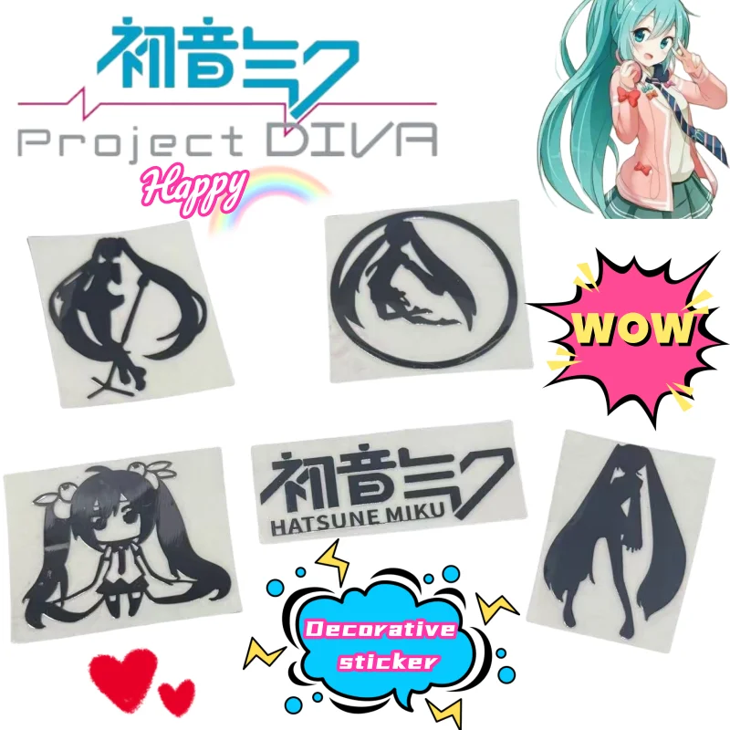 Hatsune Miku high color value creative new metal film stickers animation personality decorative stickers waterproof decoration