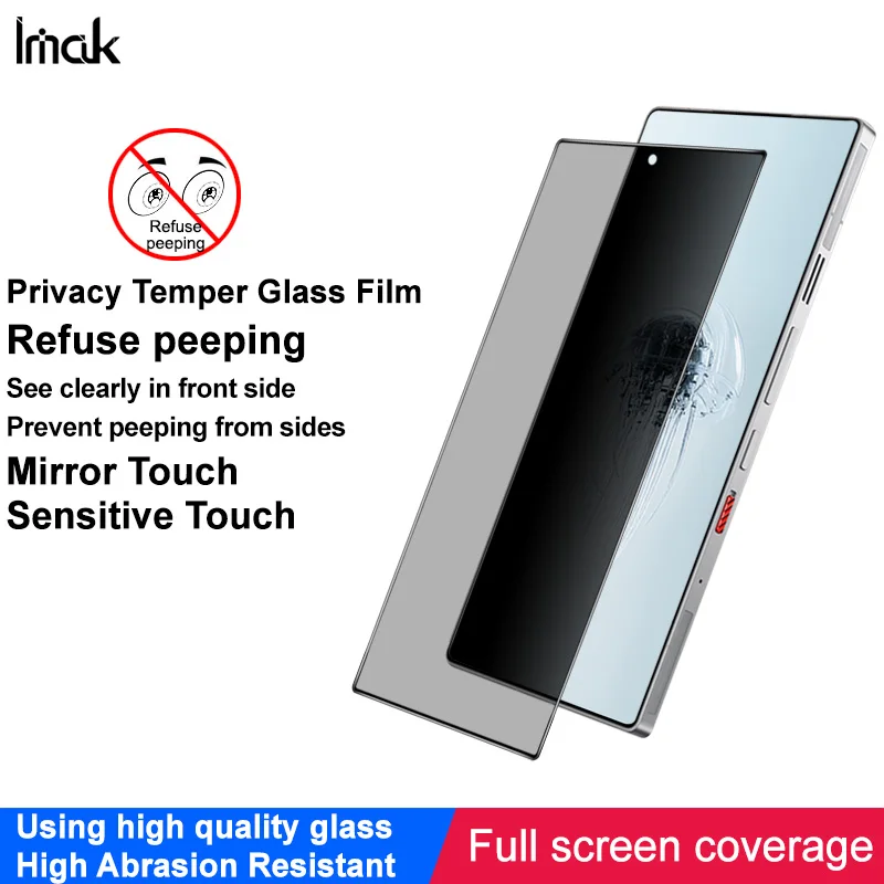 

IMAK Privacy Tempered Glass for RedMagic 11 Air 5G Screen Protector Film Support Fingerprint