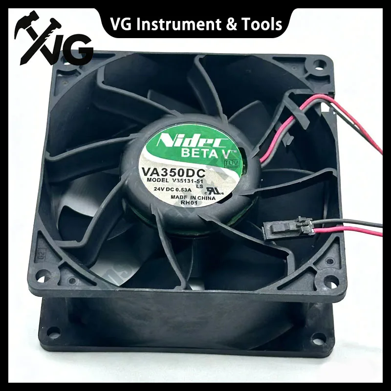 新しいニデック-v35131-51-dc-24v-053a-92x92x38mm-2-線式サーバー冷却ファン