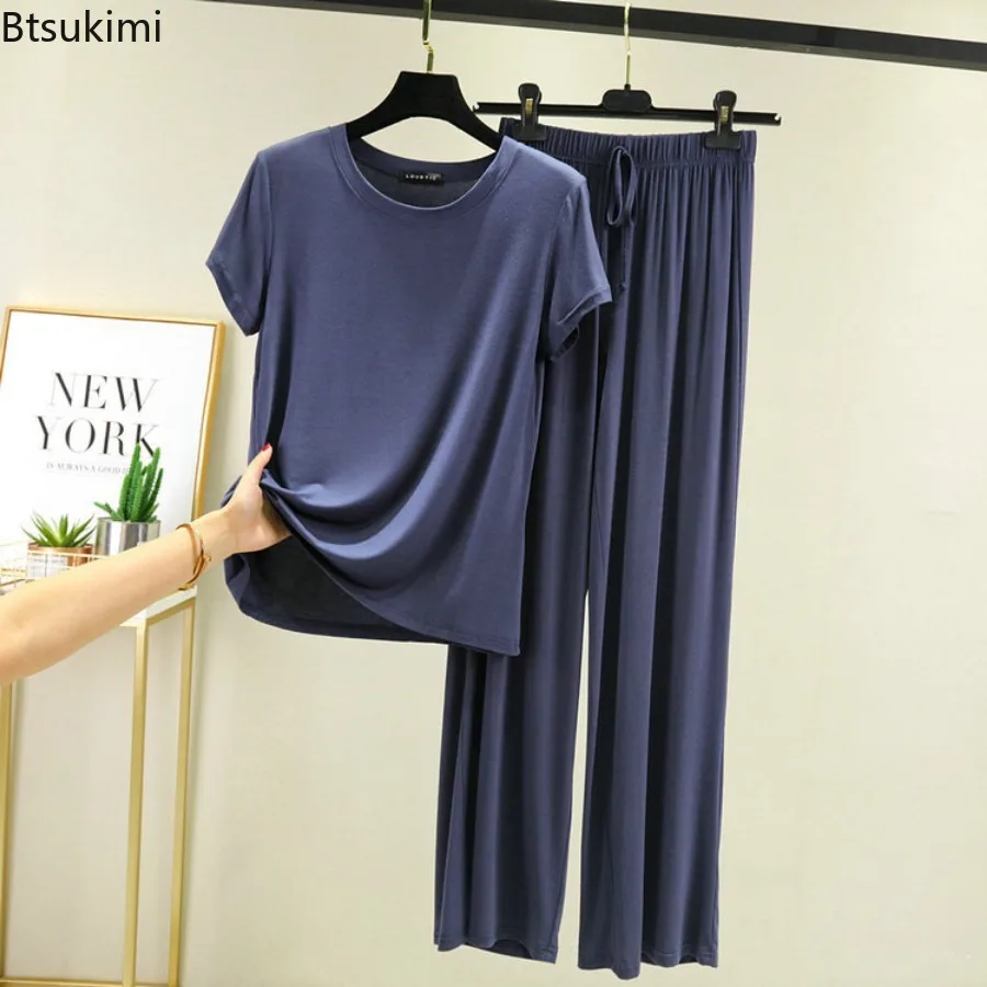 2026 صيف جديد مشروط القطن بيجامة مجموعات النساء صالة ملابس خاصة قصيرة الأكمام ملابس نوم غير رسمية الإناث البيجامات حجم كبير M-XXL #5