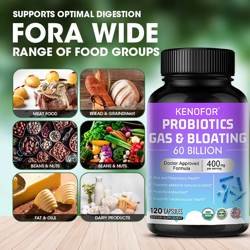 Adult Probiotic Capsules 60 Billion CFU - Promotes Immune and Digestive Health, Nutrient Absorption, Suitable for Men and Women - Image 3