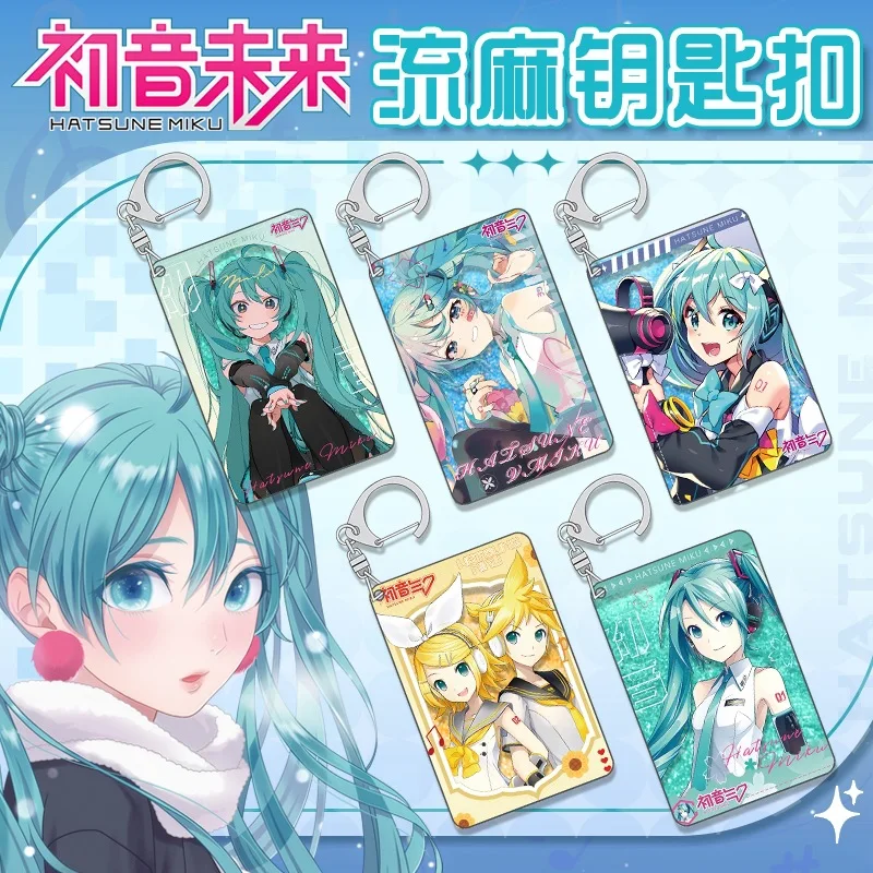 Breloczek Hatsune Miku z ruchomym piaskiem, zawieszka z laminowanego materiału, ręcznie robiony, anime cosplay, prezent na uczelnię, personalizowany