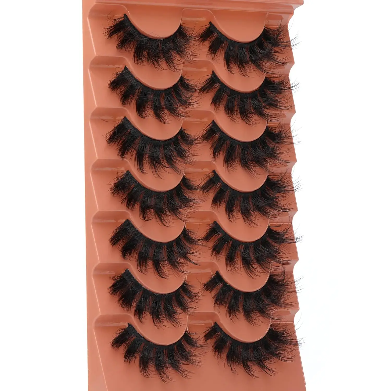 7pairs Fluffy Lashes 8D False Eyelashes 20mm Faux Mink Lashes Natural Fake Lashes Thick Volume Eyelashes Cat Eye Lashes