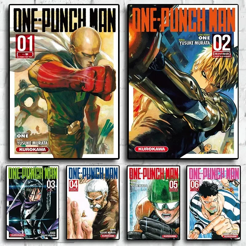 Póster de lienzo de Anime Retro One Punch Man, arte de pared de Manga Tatsumaki Garou para decoración de sala de estar y dormitorio de niños