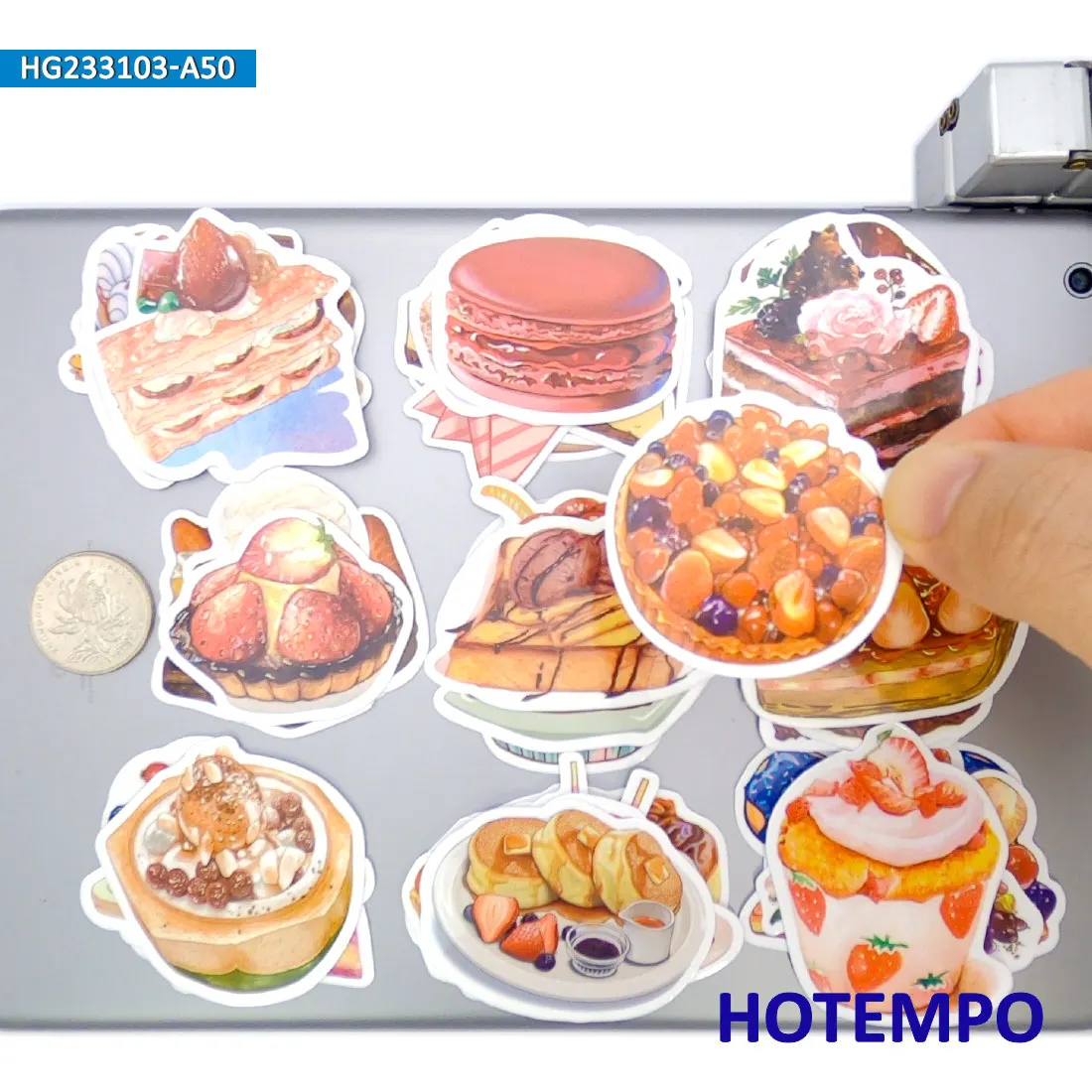20/30/50Pieces, Cake Bread Stickers Set, Dessert Food Cute Graffiti, for Decoration Laptop Car Phone Scrapbook, Fun Sticker Pack