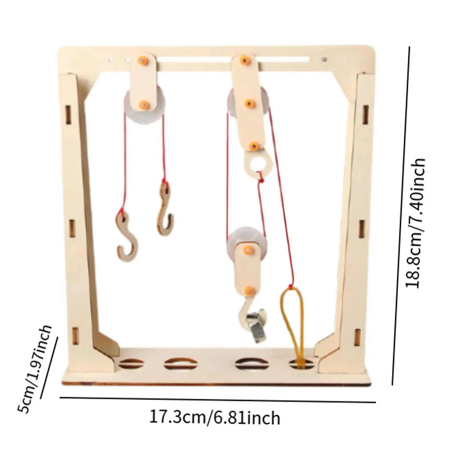 Fixed Movable Pulley Scientific Experiment Multiuse Portable Physics Experiment Pulleys Block Demonstrator for Students School