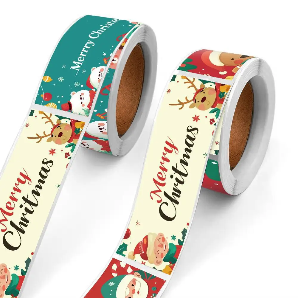 

120pcs Christmas Stickers Roll for Envelopes and Gifts Adhesive Merry Christmas Ornament Stickers for Kids Holiday Present Boxes
