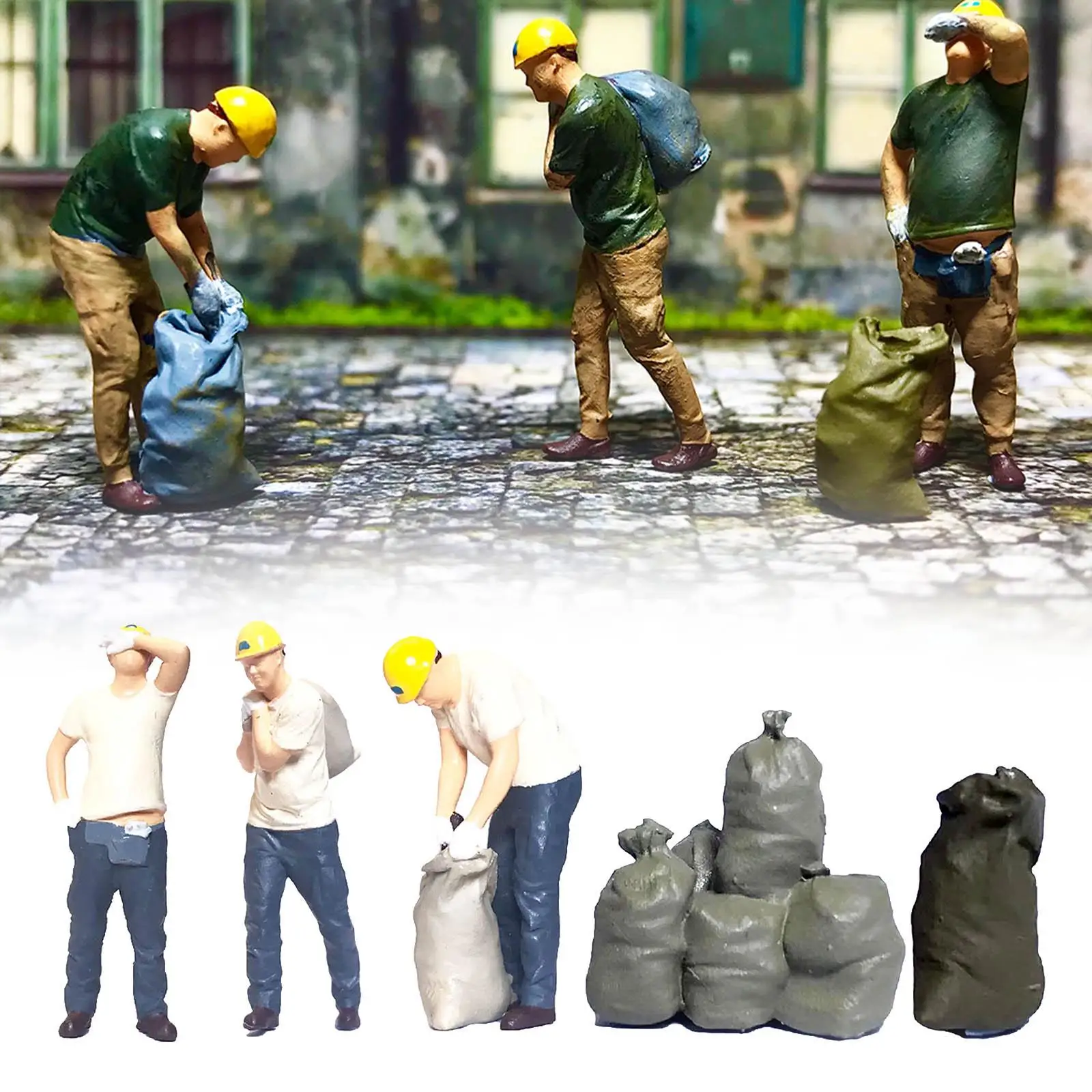Figuras realistas de personas 1:87, modelo de trabajador, modelo de personas en miniatura para proyectos de bricolaje, modelo de escena, decoración de mesa de arena