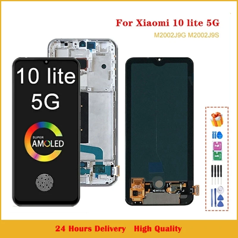 6.57" Screen For Xiaomi Mi 10 Lite 5G LCD Display Touch Screen Digitizer Assembly For Mi10Lite LCD M2002J9G M2002J9S XIG01