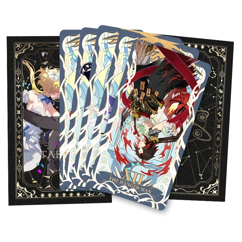 Anime Genshin Impact Raiden Shogun Baal Zhongli Tarots Playing Cards Tarot Game Cards Collection Cartoon Cards Cosplay