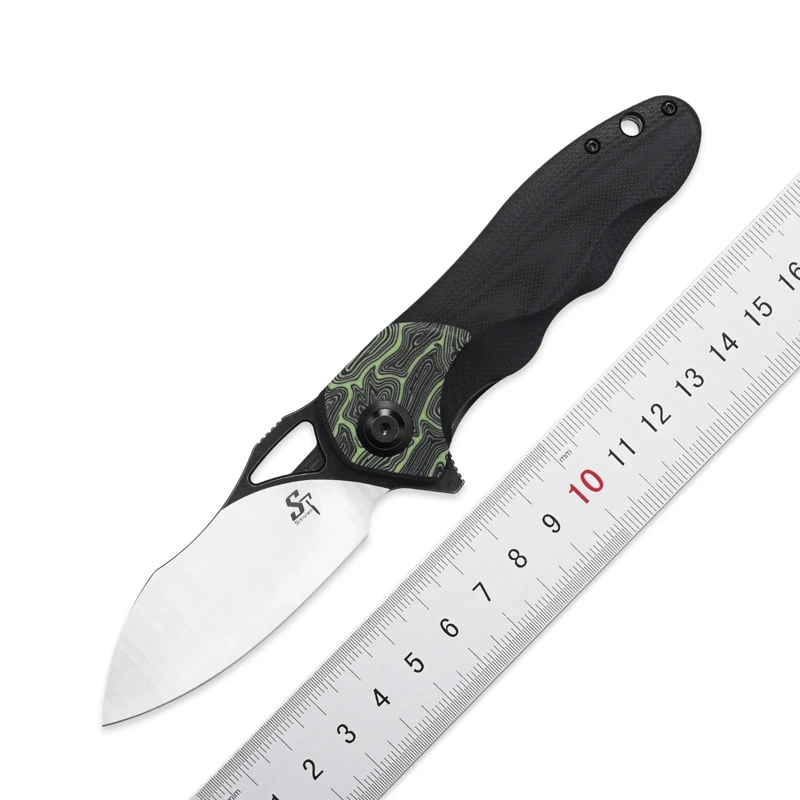 Sitivien ST154 Folding Knife 14C28N Steel Blade G10 Handle EDC Tool for Working Camping Hunting Survival Hiking Collection