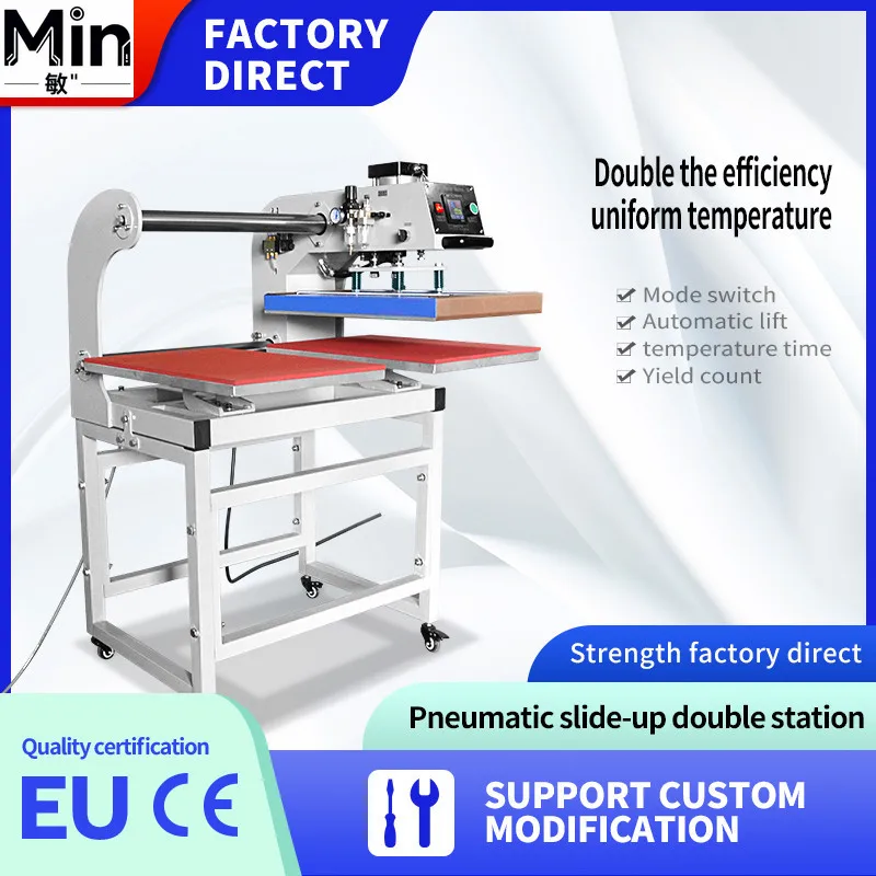Automatic Pneumatic Sublimation Heat Press Machine 38x38 40x50 40x60 for T Shirt Mug Printing with Pressure Regulator