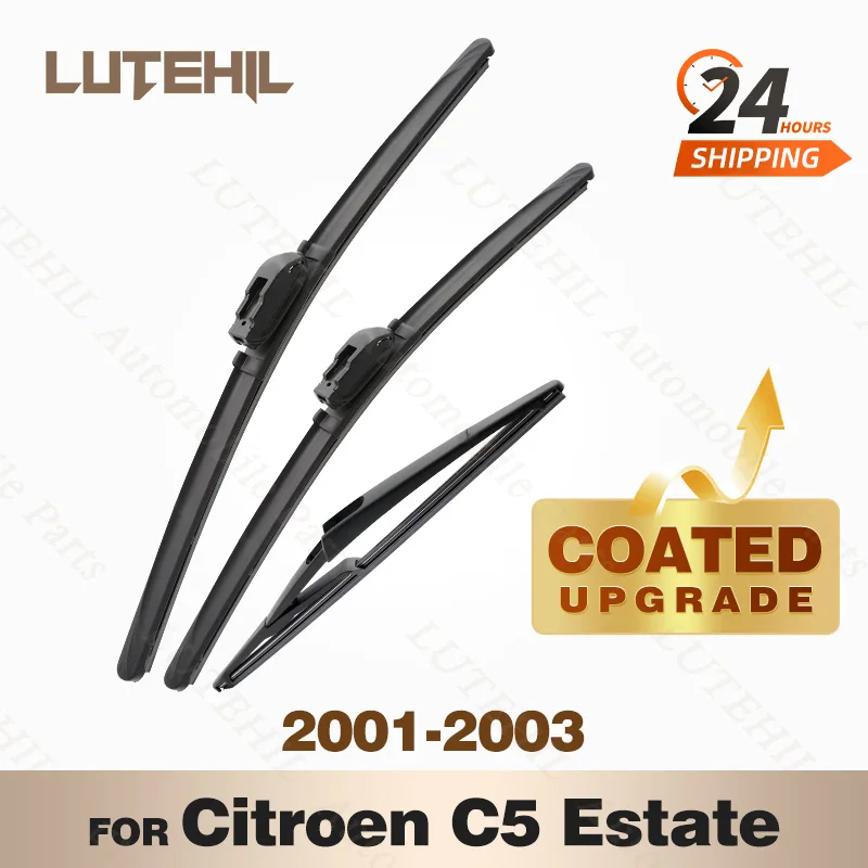 

LUTEHIL's Silicone Front & Rear Wiper Set For Citroen C5 Estate 2001 - 2003 2002 coated windshield wiper blade 26"+19"+12"