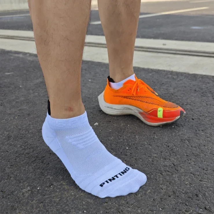 Chaussettes de course professionnelles Marathon Trail pour hommes et femmes, chaussettes épaisses, chaussettes de rinçage courtes à coupe basse, séchage rapide, sports d'été, fitness, 3 paires