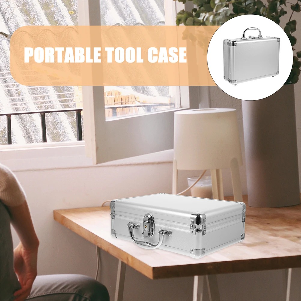Multifunctional Suitcase Protective Portable Toolbox Storage Aluminum Alloy Carrying Metal Boxes Cotton Hard for Man