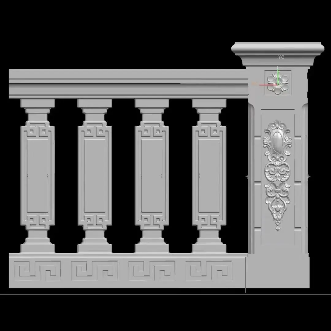 New Chinese-style railing cement molds, complete set for balcony fencing, Roman column design, plastic garden railings.