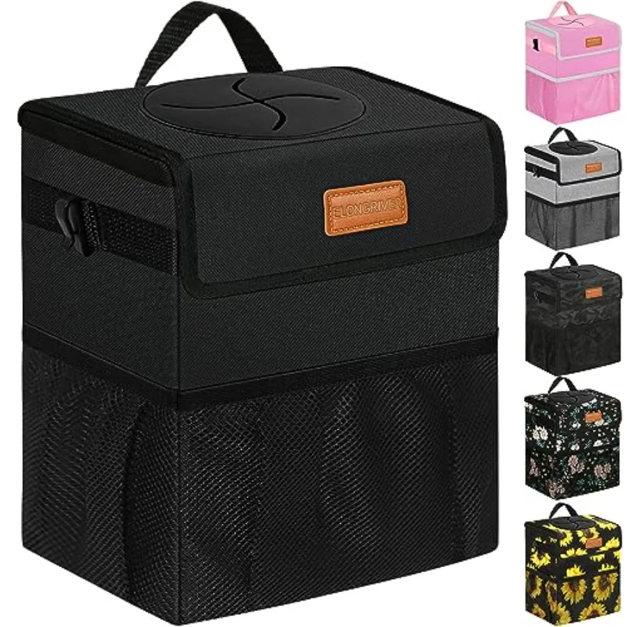 Car Trash Can Bin for Back Seat Leak Proof, Cute Car Trash Bag Hanging, Vehicle Trash Can for SUV Truck Van, Automotive Garbage
