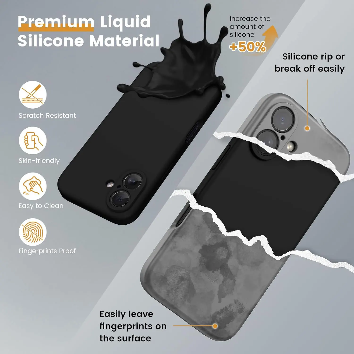 Luxury Liquid Silicone Shockproof Case for iPhone 11 12 13 14 15 16  Pro Max 7 8 6 Plus X XS XR Max Mini Back Soft Cover Funda
