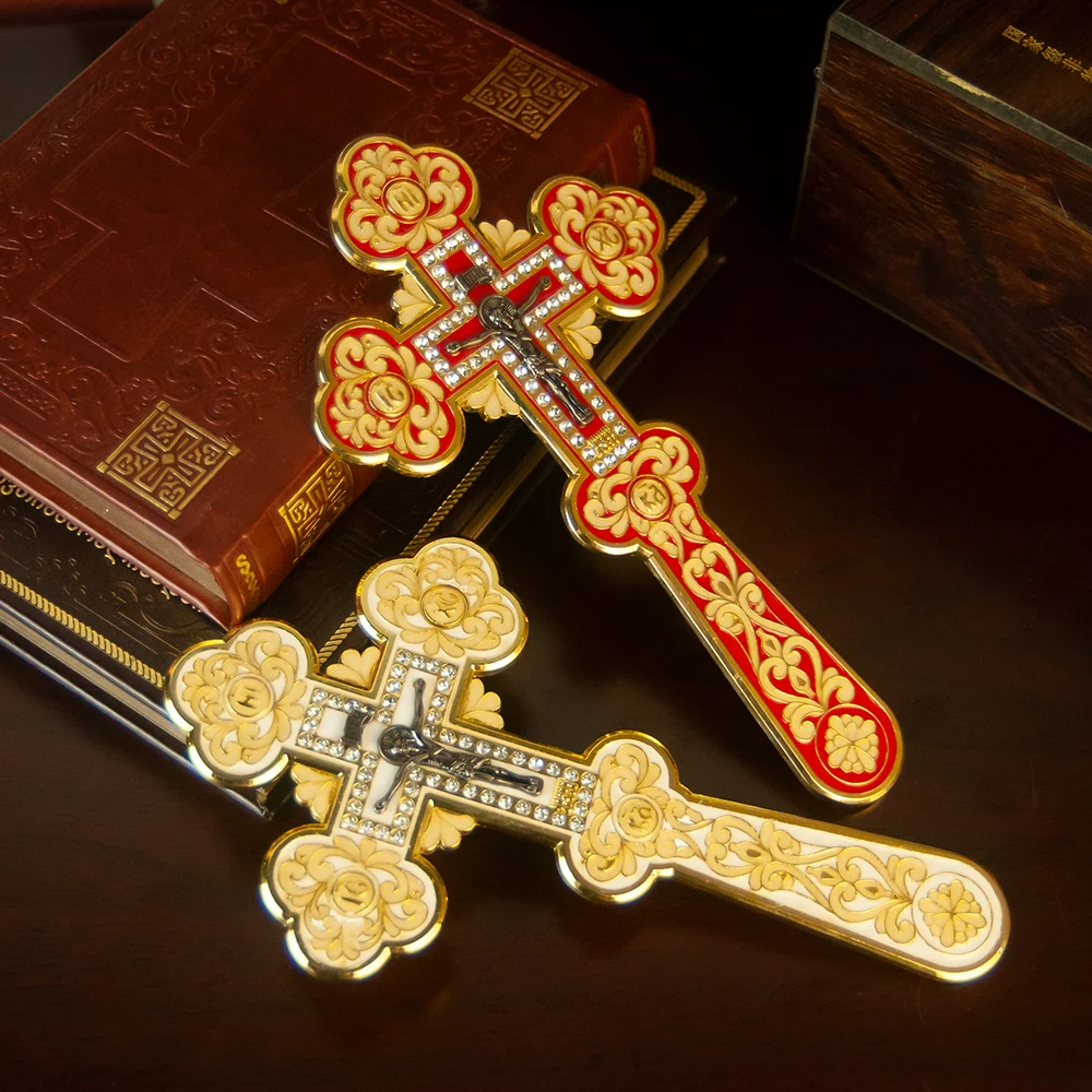 

Orthodox Hand Cross Jesus Cross Gold Plated Zinc Alloy Cross Religion Gift Orthodox Hand Cross иисус крест православный
