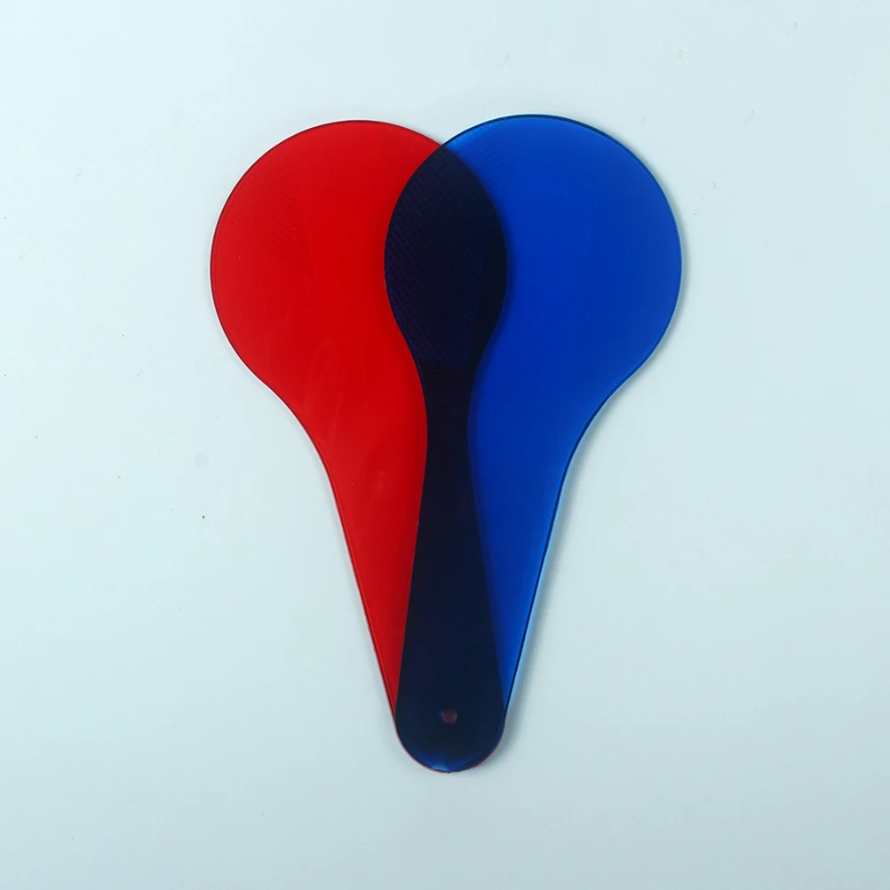 

12 Pcs Colorful Translucent Film Round Handle Paddles Toys Science Class Teaching Accessories Color Mixing Experiment