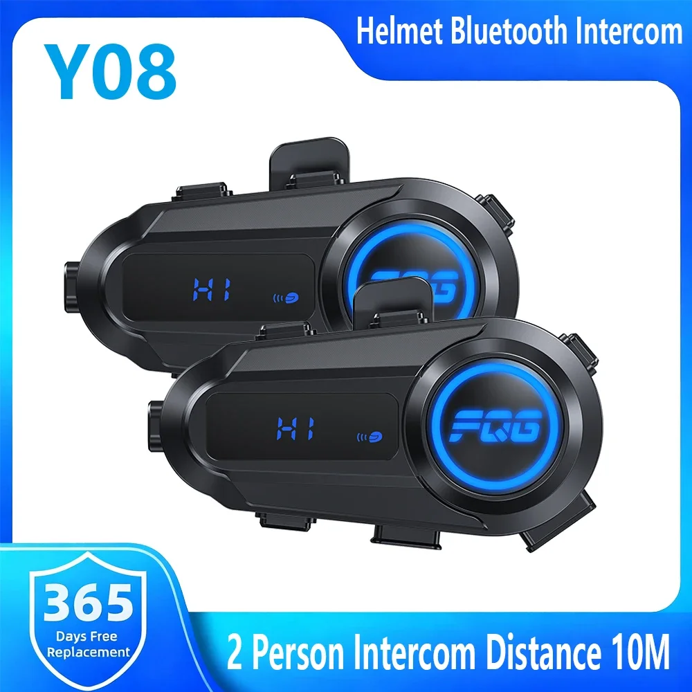 

Y08 Motorcycle Helmet Bluetooth Intercom Supports 2-Person CVC+DSP Dual Intelligent Noise ReductionInter Comunicador