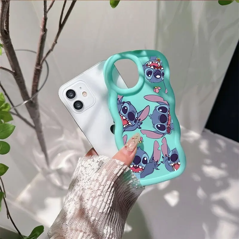 خمسة لطيف غرزة جراب هاتف آيفون 16E 15 16 14 13 12 11 برو ماكس زائد 7 + 8 + 7 8 6S زائد SE 2022 لون الحلوى غطاء سيليكون #3