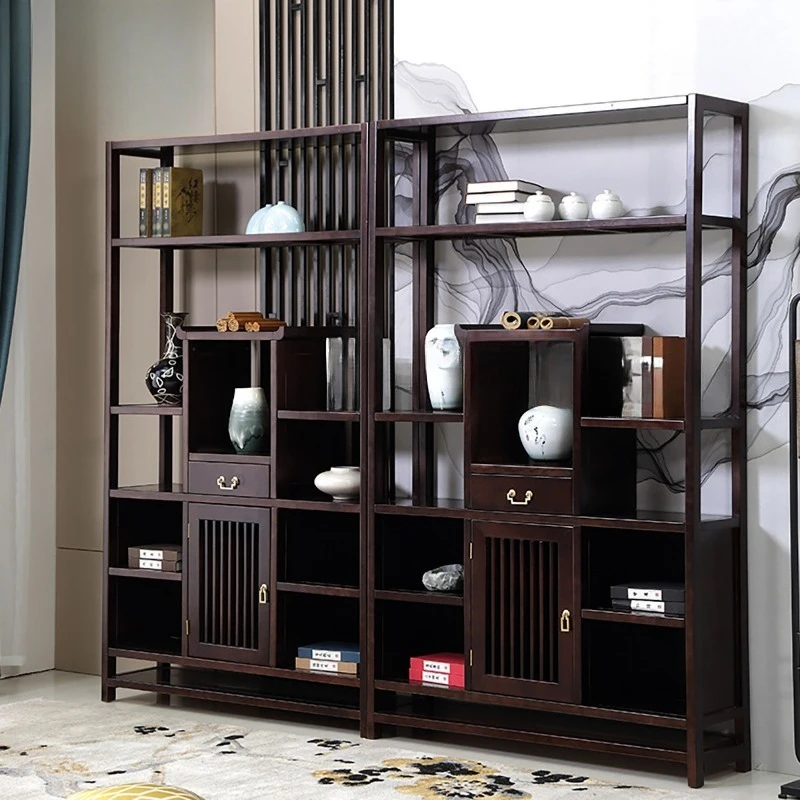 

Shelf bookshelf combination, study, living room, office, solid wood floor porch shelf, Zen bookshelf