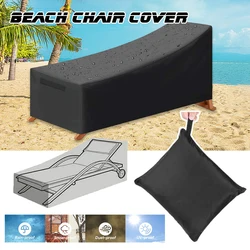 Outdoor Garden Beach Chair Cover Black Oxford Waterproof   Sunbed Lounger Recliner Rainproof Dustproof Covers Multi Size