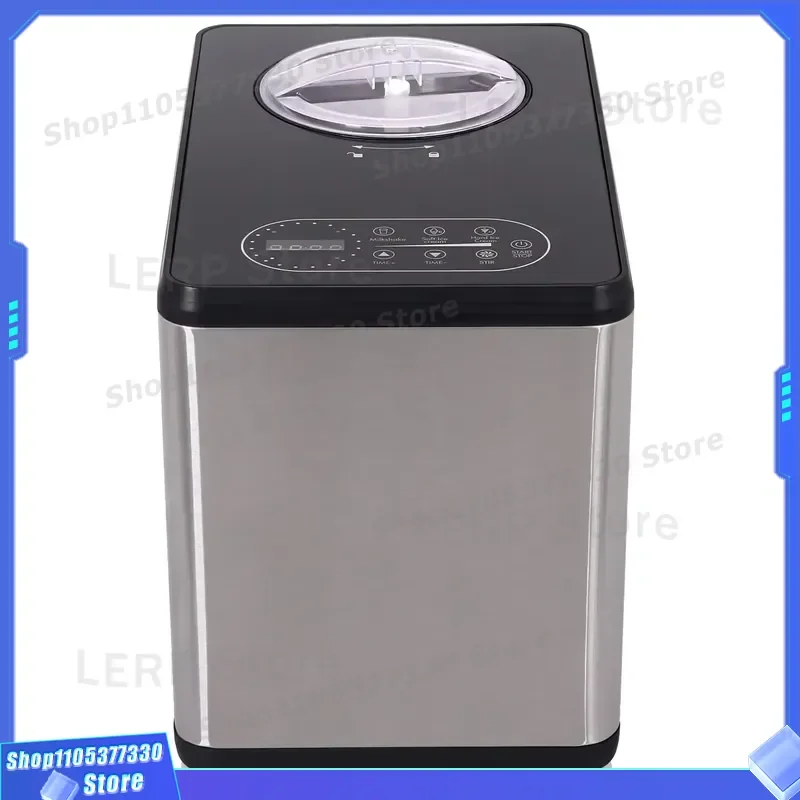 Electric Ice Cream Maker with LCD Display Automatic Stainless Steel Bowl No Pre Freezing Required Home Dessert Machine