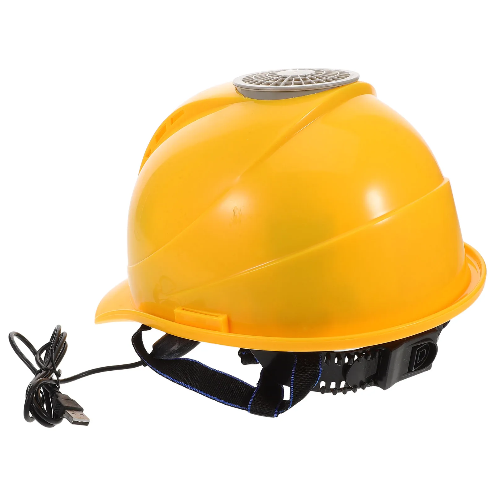USB-Ladeventilator-Hut in Gelb, Multifunktionaler Kühlender Sicherheitshut für Bauarbeiter, Outdoor und Heimwerker