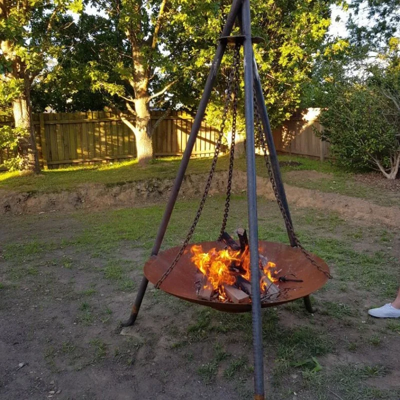 Alibaba top seller corten steel wood burning fire bowl with tripod