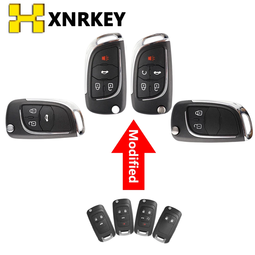 

XNRKEY 10pcs/lot Modified Folding 2/3/4/5 Button Remote Car Key Shell Fob Case for Chevrolet Cruze Epica Lova Camaro Impala