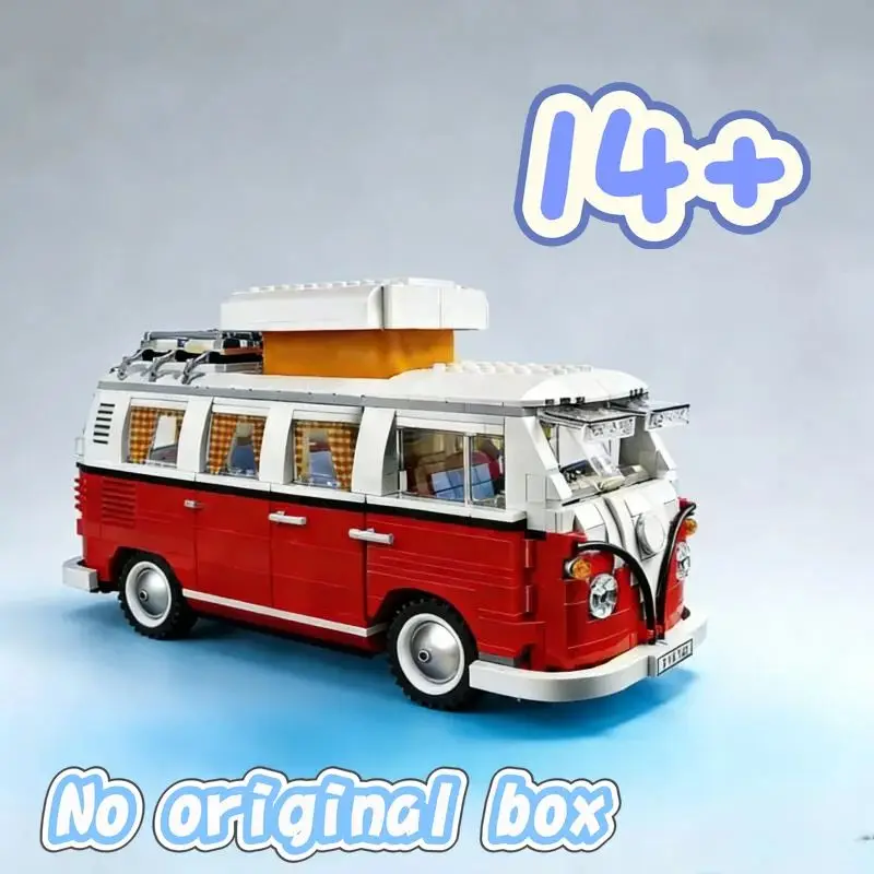 

2026 New 1334PCS DIY Retro T1 Camping Bus Building Blocks Set Picnic 10220 Creative Car Model Kit Educational Toy for Kids Gifts
