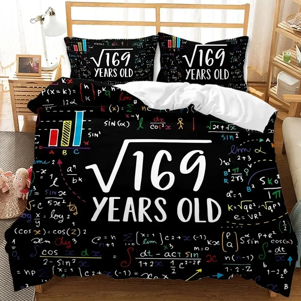 

Math Equation Duvet Cover Set 3D Queen Size Mathematics Formula Bedding SetS Boy Girl Educational Soft Polyester Comforter Cover