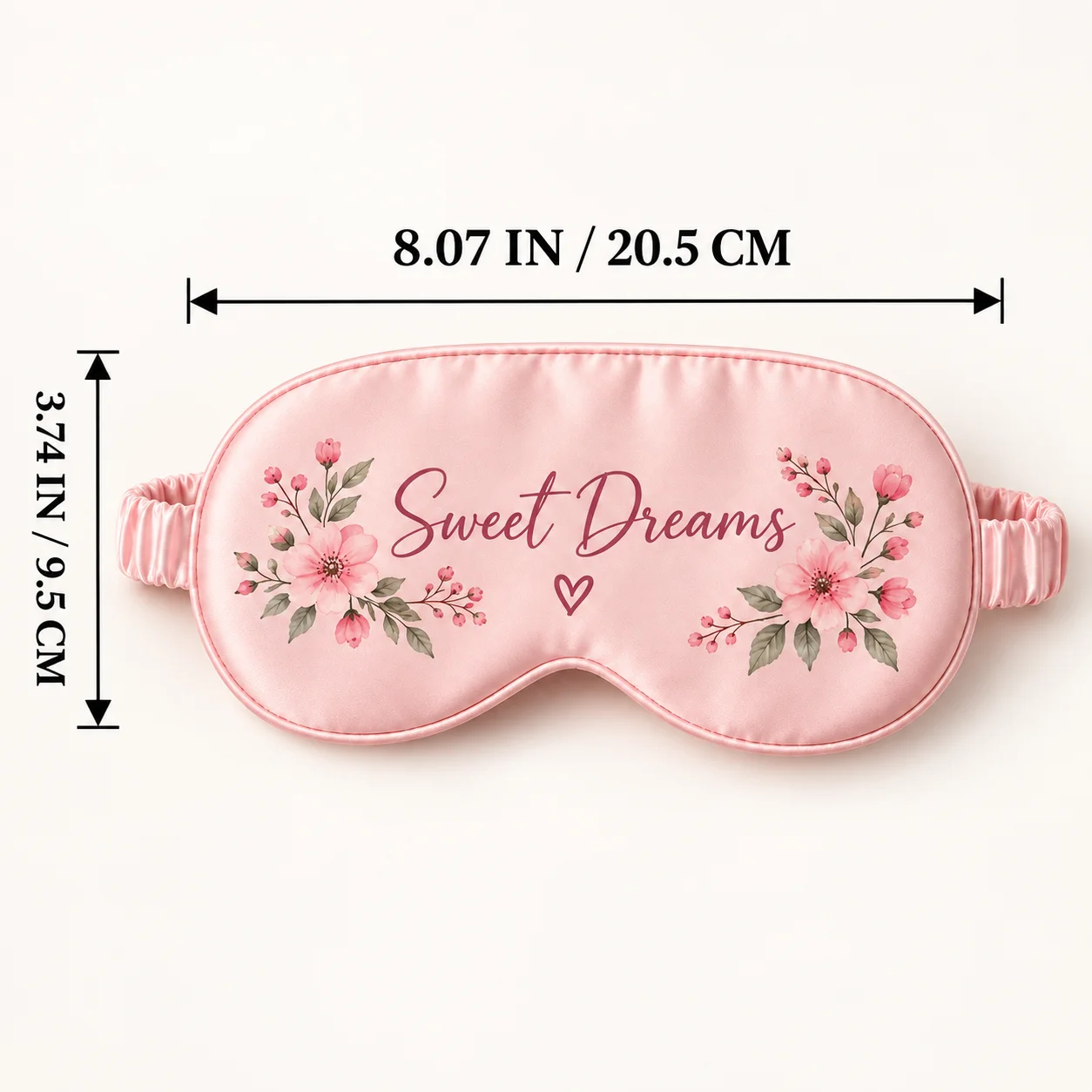 Custom Text Sleep Eye Mask Soft Skin‑Friendly Polyester Adjustable Strap Light Blocking Blindfold Washable Reusable Travel Sleep