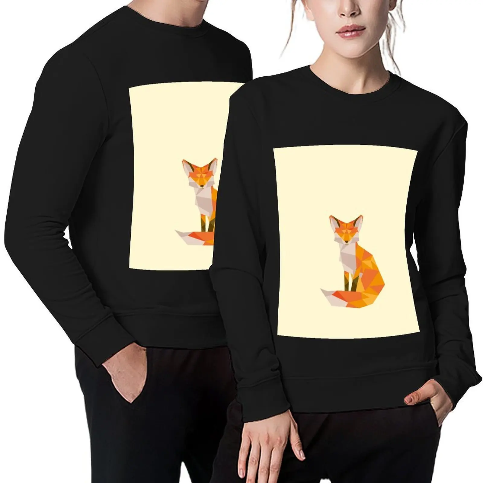 Geometric Fox Pullover men clothes men's coat winter clothes anime clothing new in sweatshirts