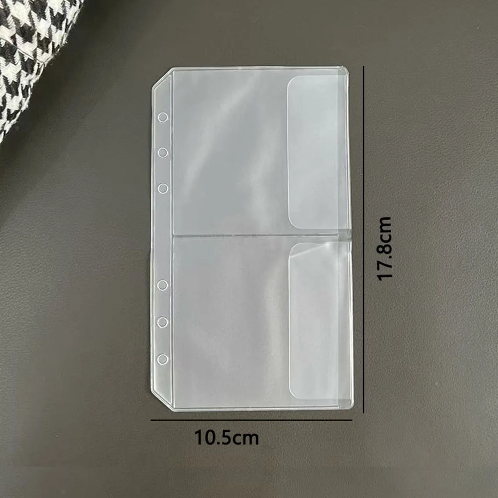 10Pcs A6 Transparent PVC Zipper Binder Pockets Loose‑Leaf Journal Refills Zip Pouch Card Storage Bags