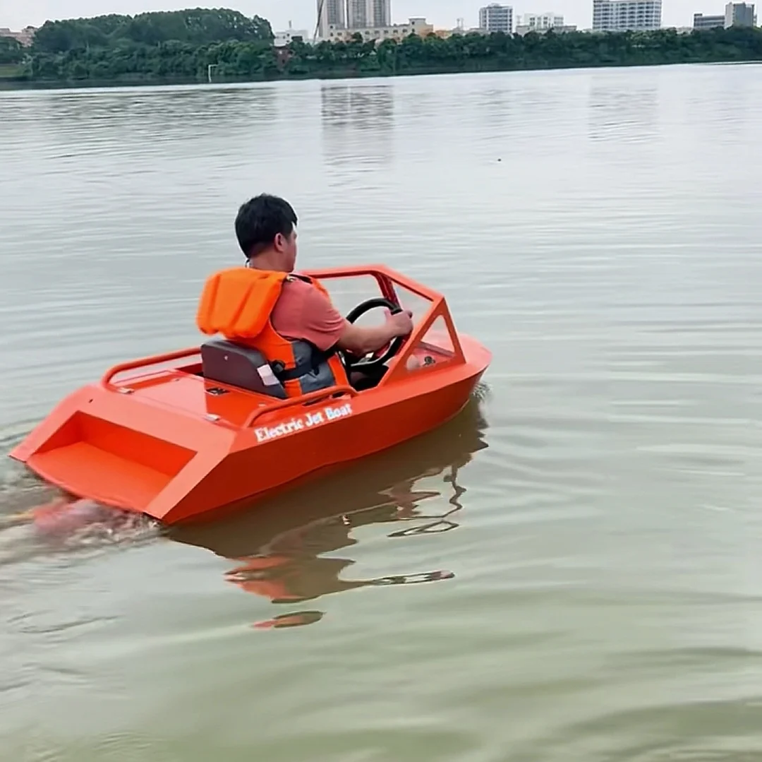 Colorful Fast Speed Jet Sport Kart Boat, Eye Catching Power Component Fashion Design For Commercial Water Amusement view 5