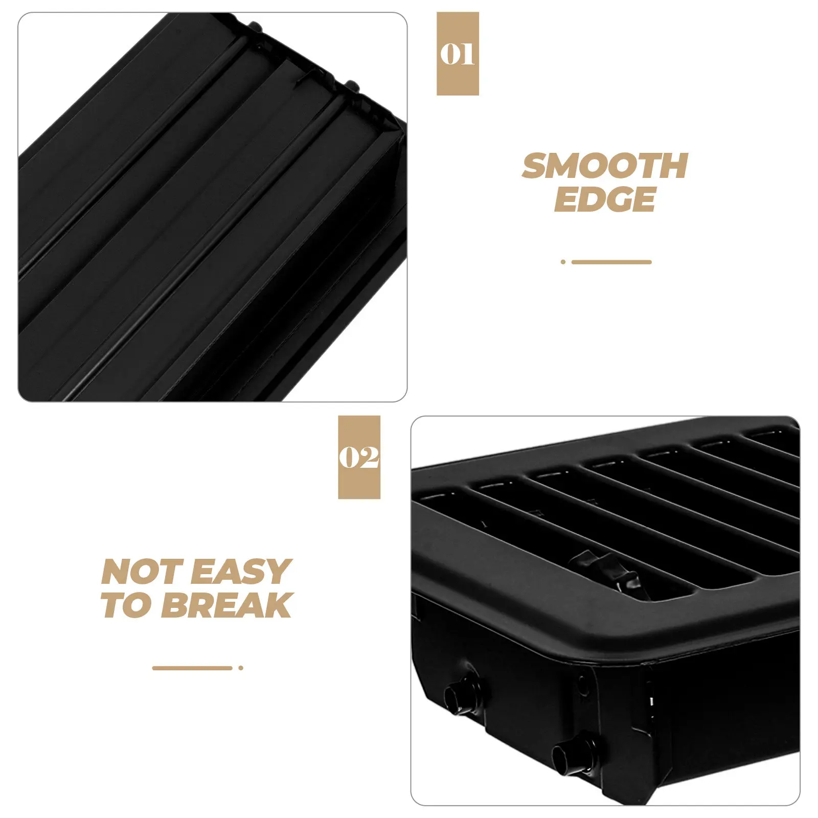 2Pcs Floor Vent Cover 4x10 Inch Premium Metal Floor Register Vent for Home Office Rv Walkable Air Flow Control Safety Debris