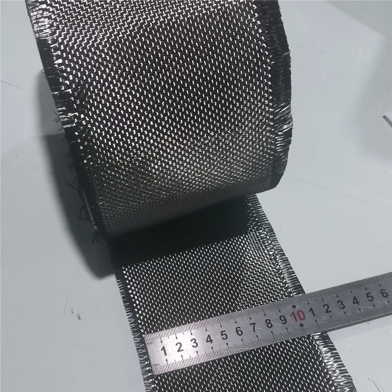 Prawdziwa tkanina z włókna węglowego dwukierunkowa tkana zwykła 3K 200gsm 2x2 10cm szerokość wędka rowerowy materiał naprawczy o wysokiej wytrzymałości
