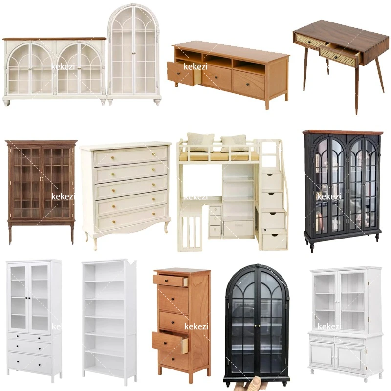 Doll House Miniaturized Cabinet Mini Lockers Retro Robot Wine Cabinet/solid Wood Doll Furniture Model Decoration Accessories