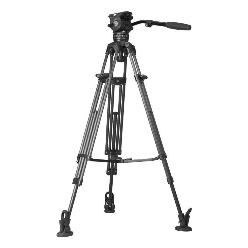 E-IMAGE EG06C2DK Professional Carbon Fiber Video Tripod With Fluid Head With Dolly Kit