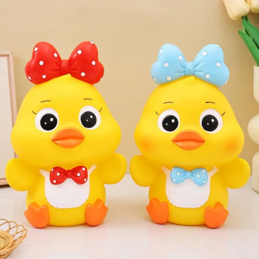 Celengan Bebek Kuning Kecil Anti Jatuh, Tangki Tabungan Dekoratif, Kotak Uang Bebek Kartun, Koleksi Kapasitas Besar