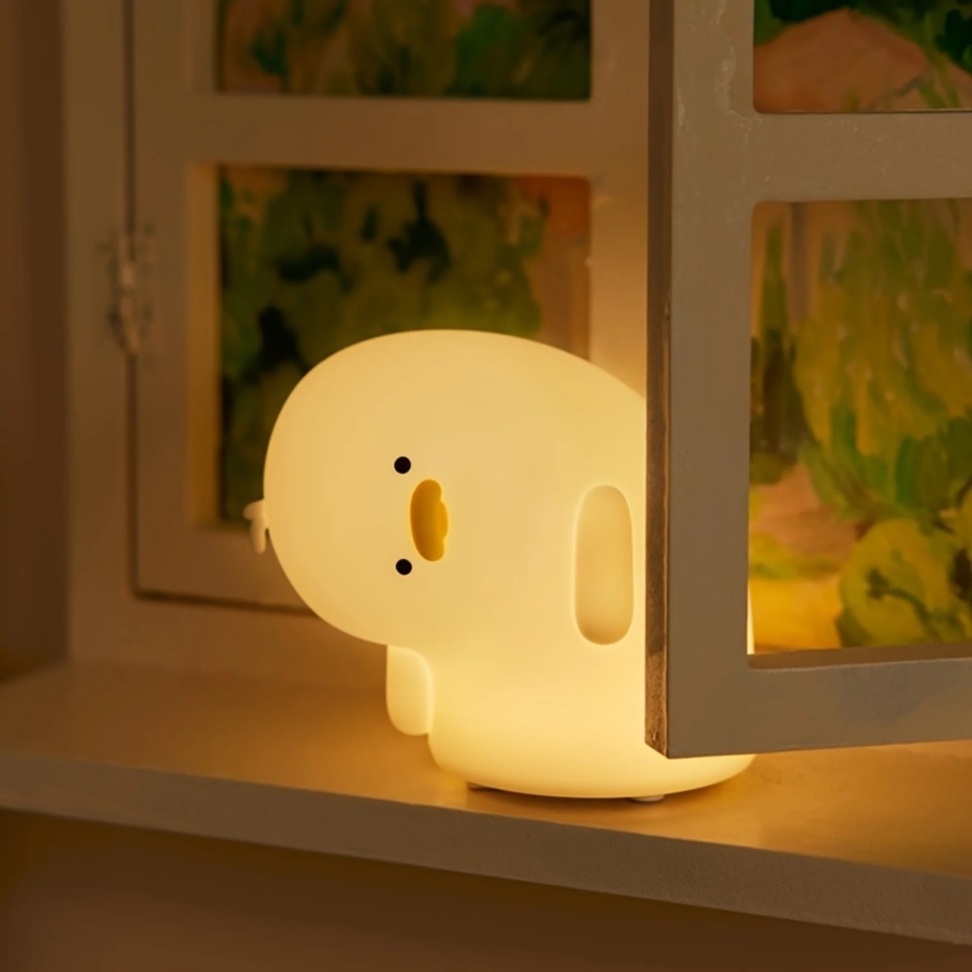 توقيت CharmingDuck ضوء الليل سيليكون مع كابل بيانات USB أباجورة سطح المكتب القراءة العطلات وأعياد الميلاد هدية