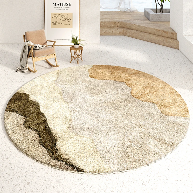 Modern Luxury Rugs for Bedroom Fluffy Soft Living Room Decoration Carpet Minimalist Abstraction Lounge Rug Round Plush Floor Mat