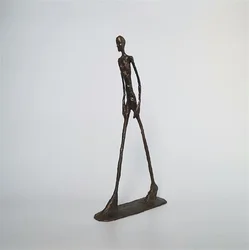 Handmade Carvings Brass Character Statue Walking Man Person Lone Walker Art Decorative Sculpture Home Decoration Bronze Crafts