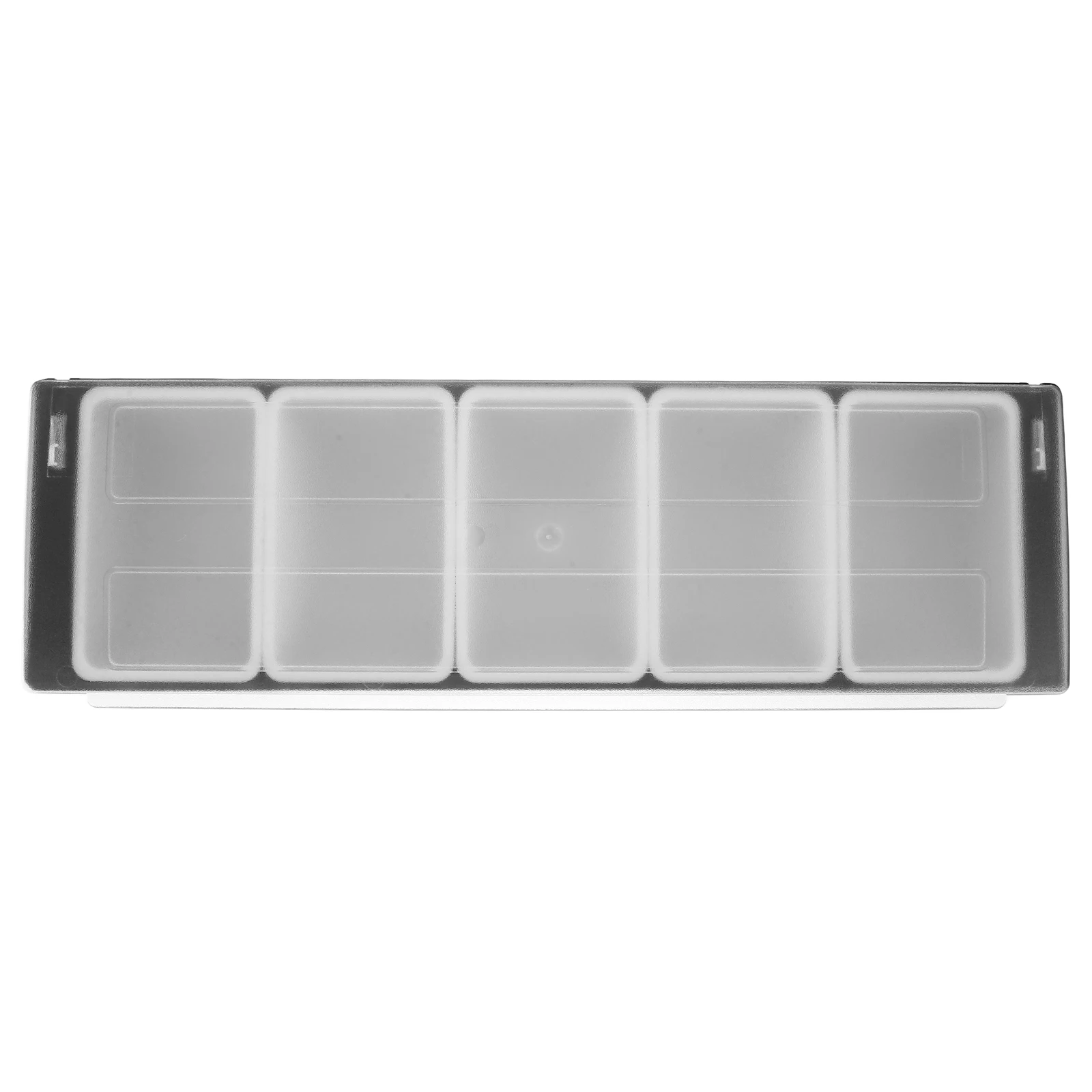 

Multi-Use 5-Compartment Plastic Fruit Box Snack Container Airtight Lid Condiment Organizer for Home Bar Restaurant